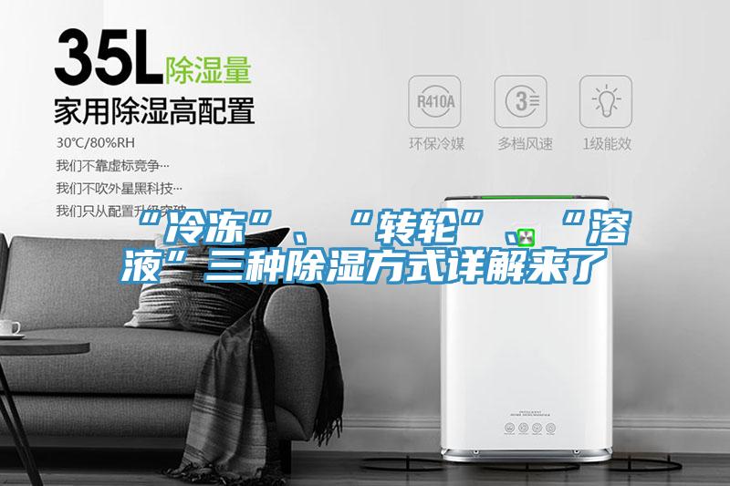 “冷凍”、“轉(zhuǎn)輪”、“溶液”三種除濕方式詳解來了