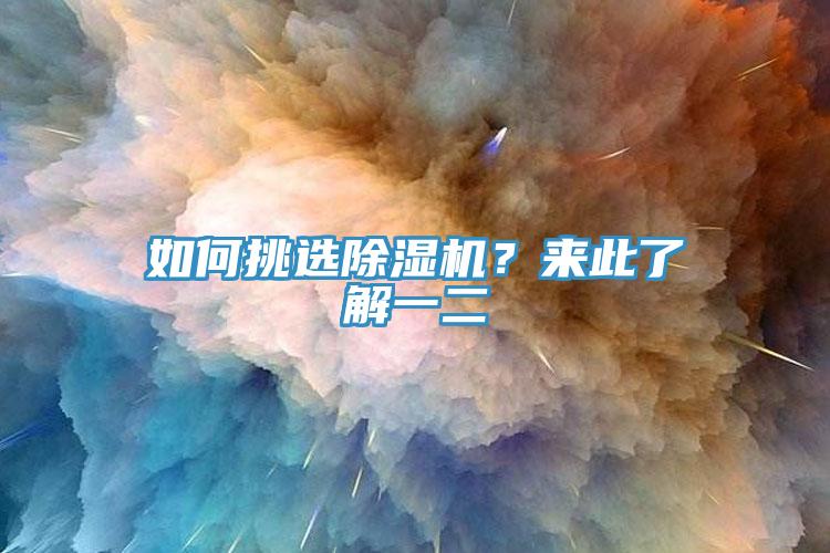 如何挑選除濕機？來此了解一二