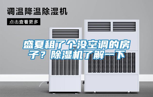 盛夏租了個(gè)沒(méi)空調(diào)的房子？除濕機(jī)了解一下