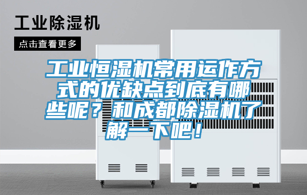 工業(yè)恒濕機常用運作方式的優(yōu)缺點到底有哪些呢？和成都除濕機了解一下吧！
