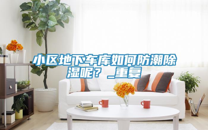 小區(qū)地下車庫如何防潮除濕呢？_重復(fù)