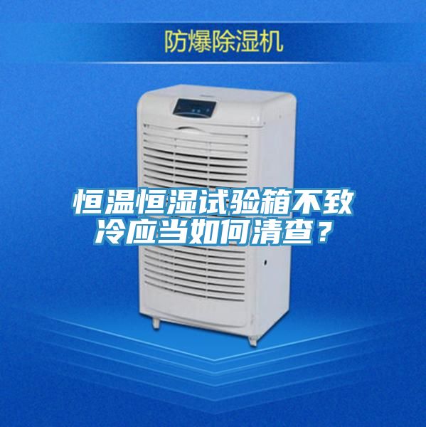 恒溫恒濕試驗箱不致冷應當如何清查？