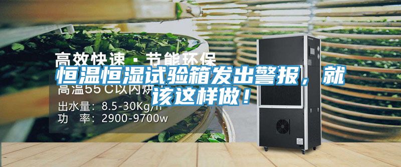 恒溫恒濕試驗箱發(fā)出警報，就該這樣做！